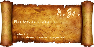 Mirkovics Zseni névjegykártya